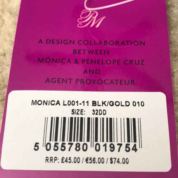 New! L’Agent Provocateur Gold & Black Floral Laced Mesh Bra. Size: 32DD NWT - Picture 7 of 10